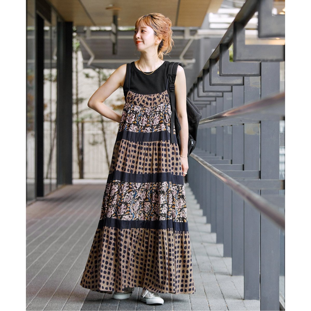 手洗い可 / ティアードパッチワークキャミワンピース | ベーセー