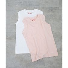 《2枚セット》Hanes/ヘインズ 2P JAPAN FIT for Her スリーブレスTEE