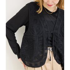 《追加4予約》【WEB限定】手洗い可 / メッシュ刺繍ベスト