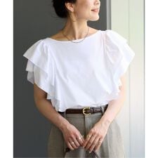 【WEB限定】手洗い可 / UVカット / 接触冷感 / 袖フリルプルオーバー