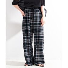 ダブルベルトチェックパンツ