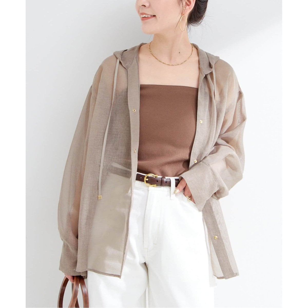 新品　B.C STOCK リネンブレンドメッシュSSドルマンブルゾン　ベージュ B.C STOCK｜手洗い可 / リネンブレンドメッシュSSドルマン