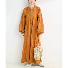 《予約》手洗い可 / ジャカードシフリーL/Sワンピース