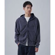 【ANTS & ELEPHANTS】ブリーチ加工 ショート丈 ダブルジップパーカー