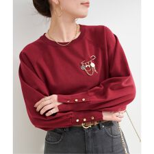《予約》手洗い可 / チェーンブローチ付きニットプルオーバー