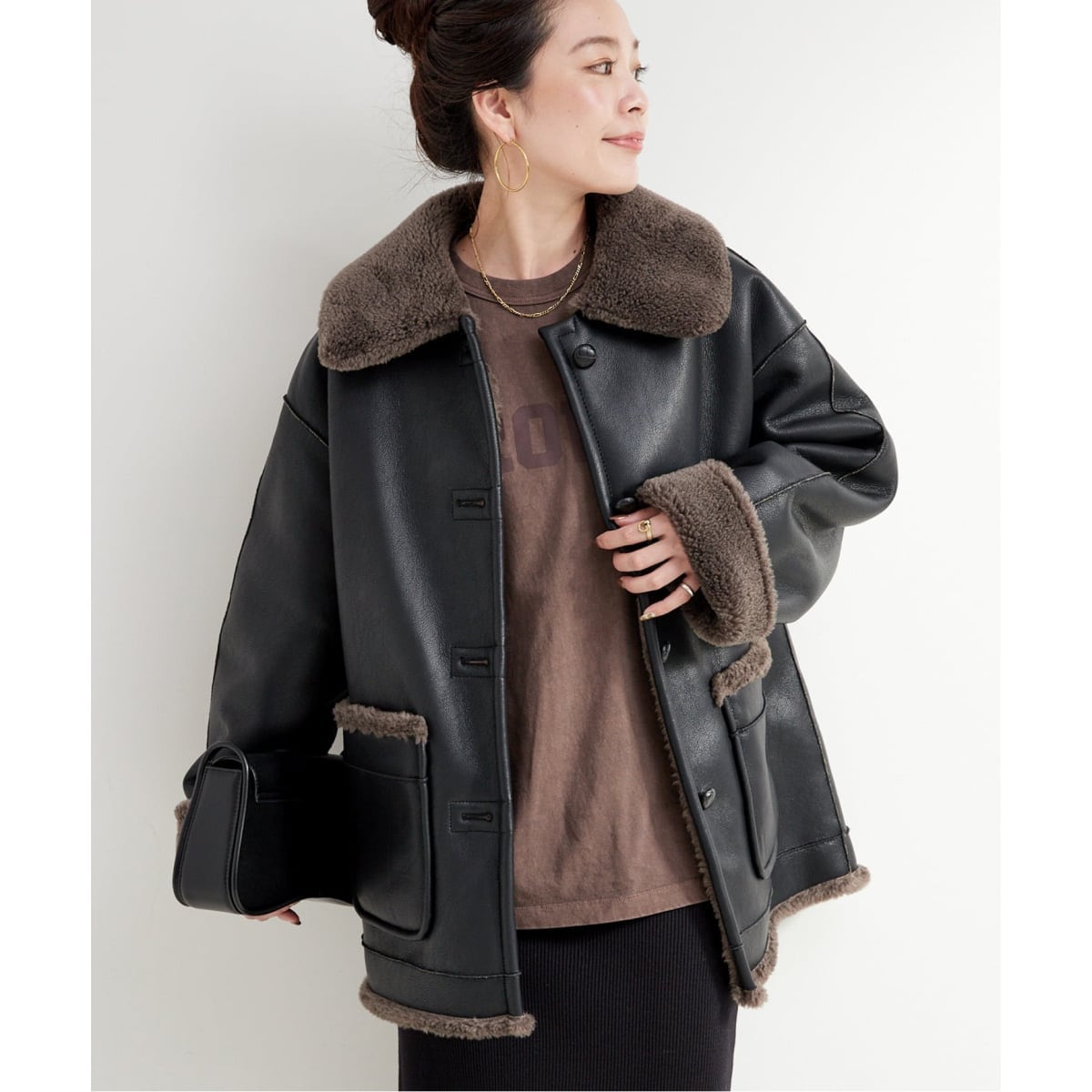 【美品】レザー ムートン コート リバーシブル黒 エコレザー ロングコート 楽天市場】レザーコート レディース ロングコート 本革