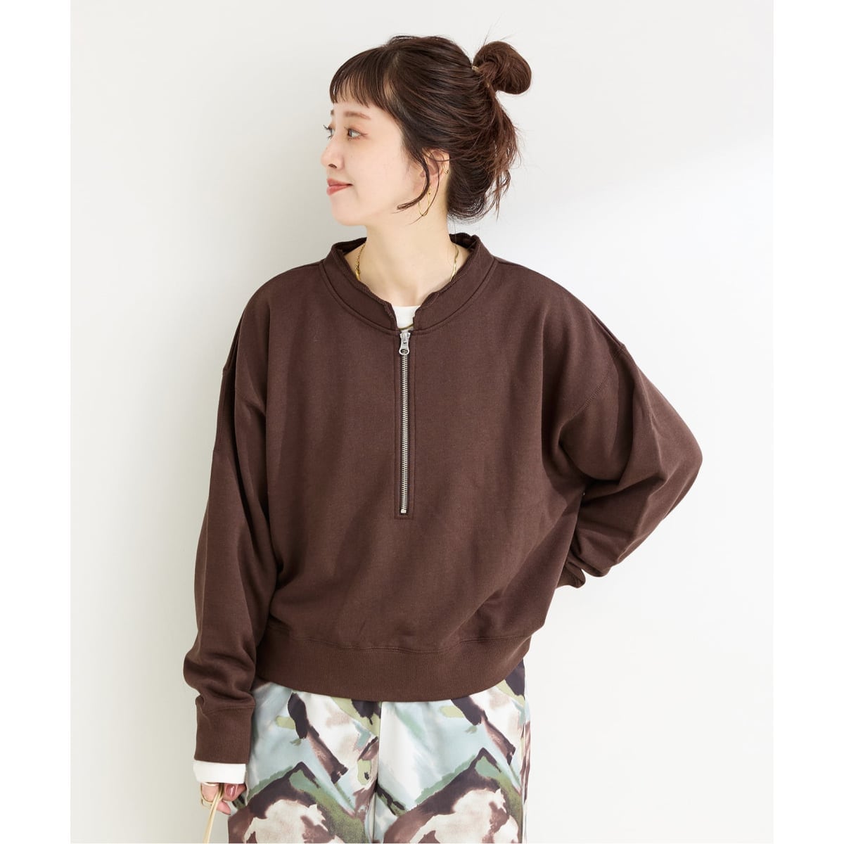 希少☆裏毛 ヘムフリル プルオーバー 完売品 ネイビー ウォッシャブル / 裏毛ハーフジッププルオーバー | ベーセー