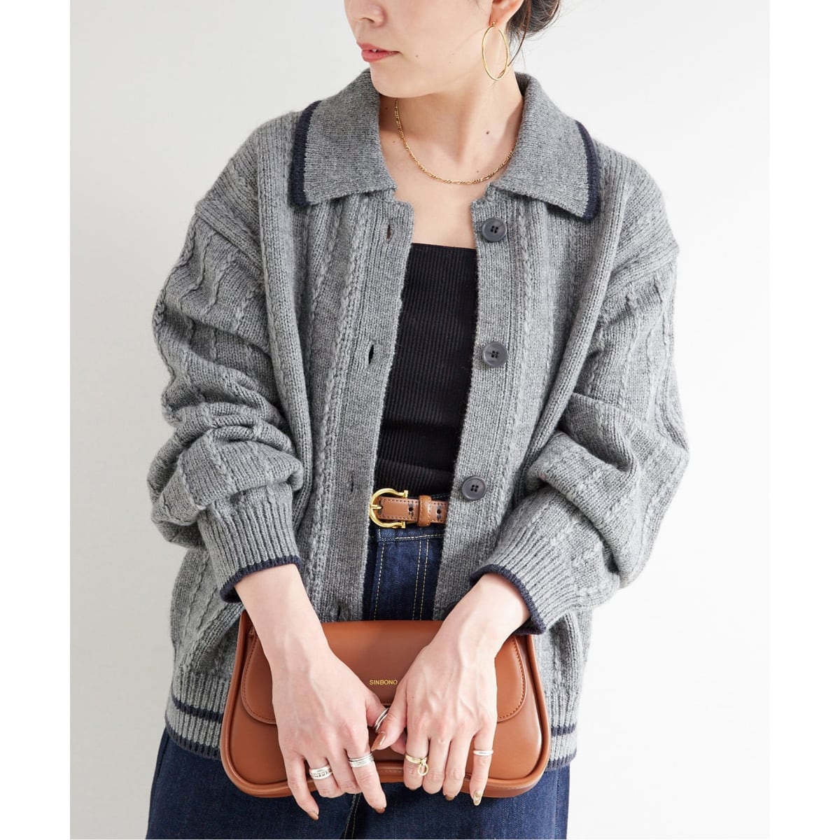 追加予約》2層スムース編みロングカーディガン | ベーセー