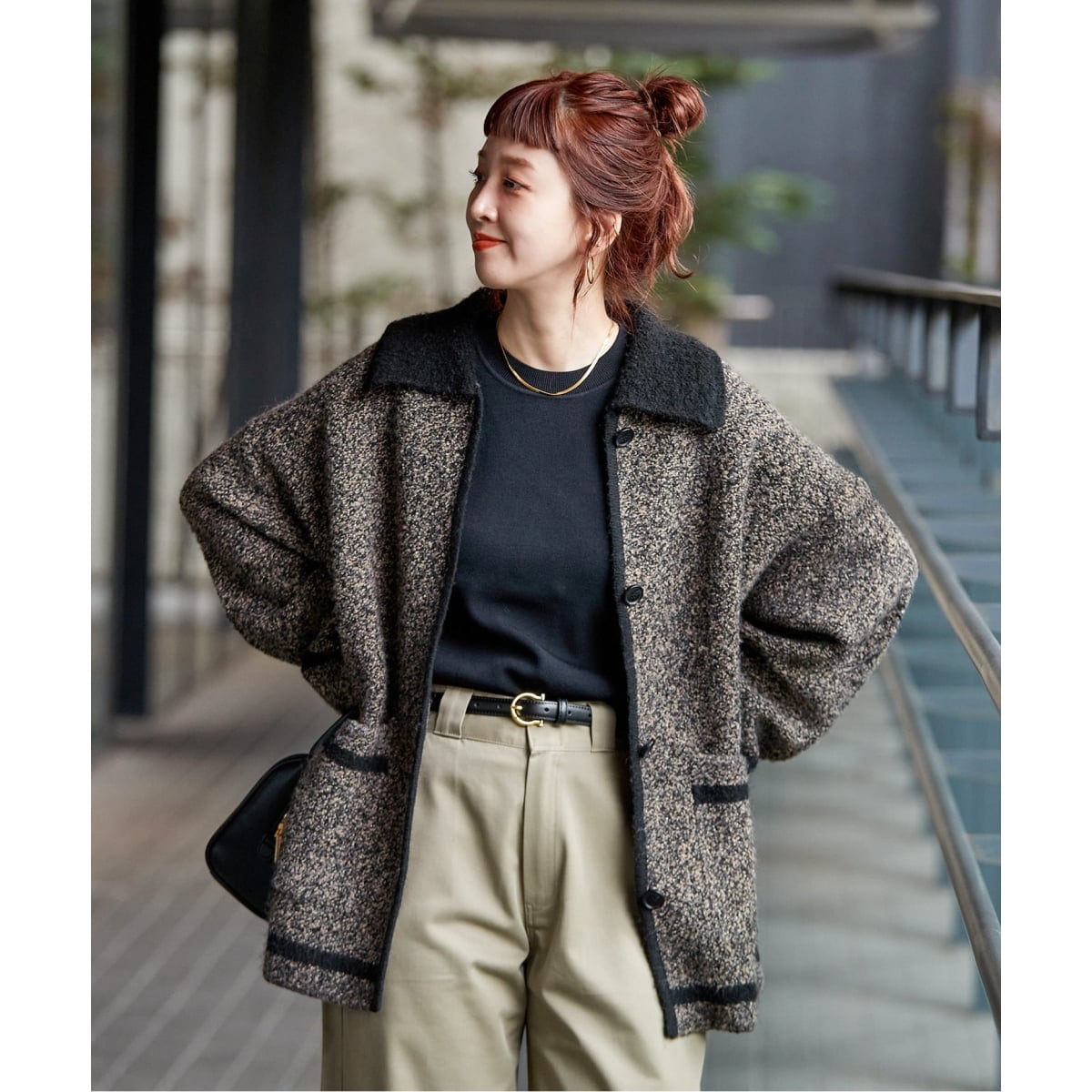 手洗い可 / ツイード調パイルニットジャケット | ベーセーストック(B.C