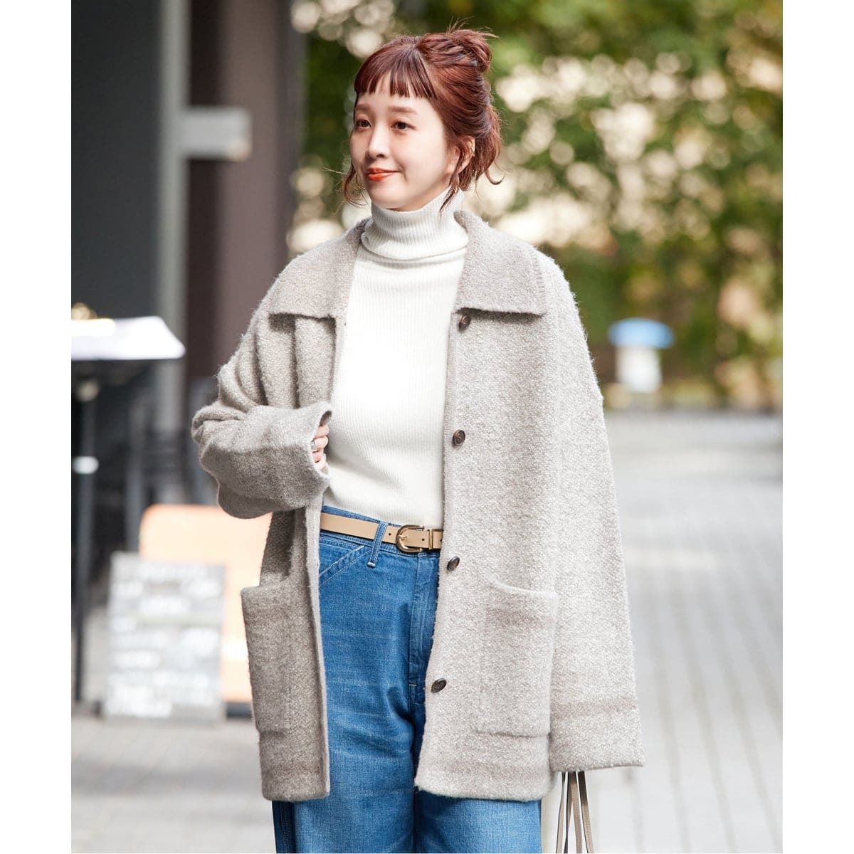 手洗い可 / ツイード調パイルニットジャケット | ベーセーストック(B.C