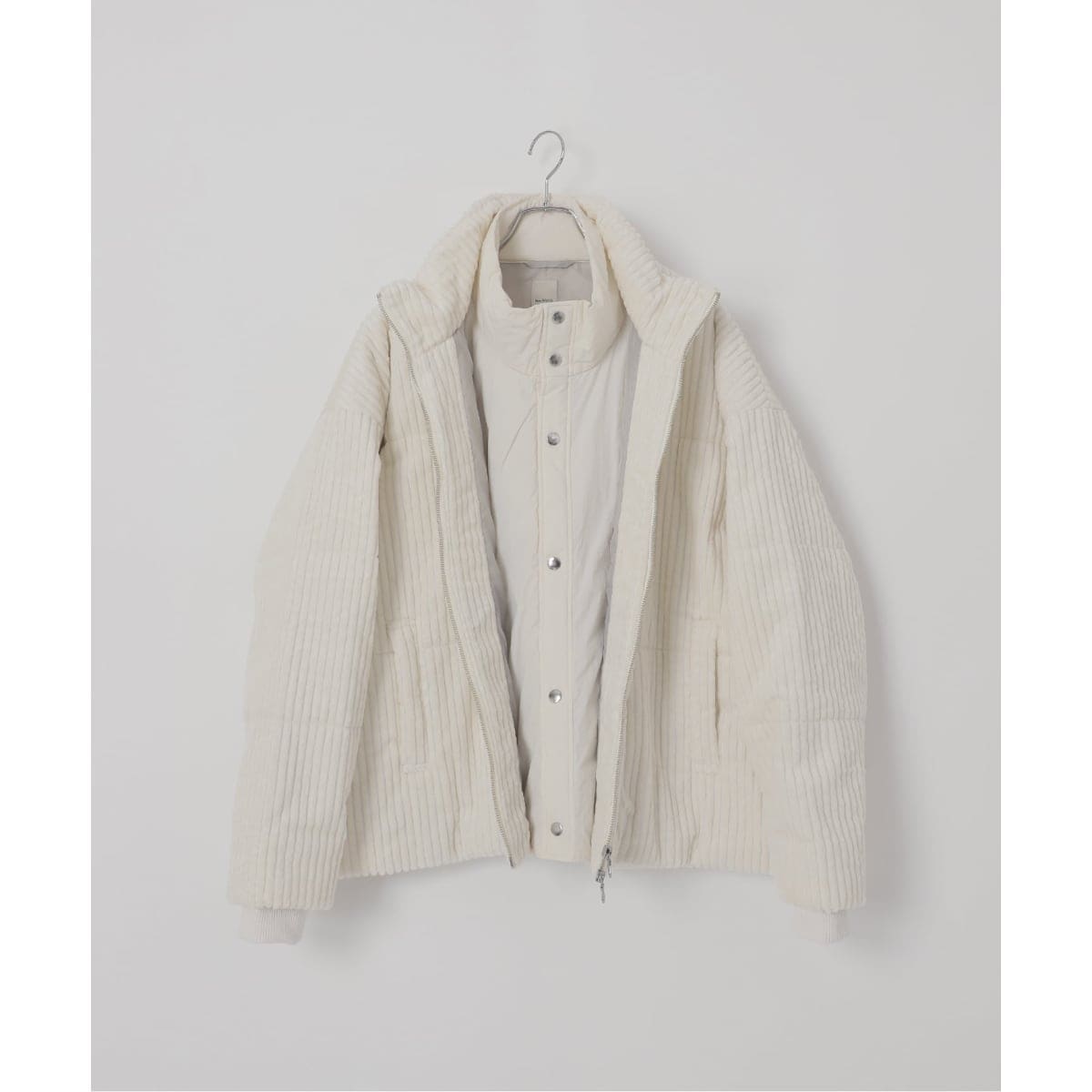 新品タグ付　spick&span W/Nyモッサステンカラーショートコート　34 Spick and Span W/Nyモッサステンカラーショートコート グレー