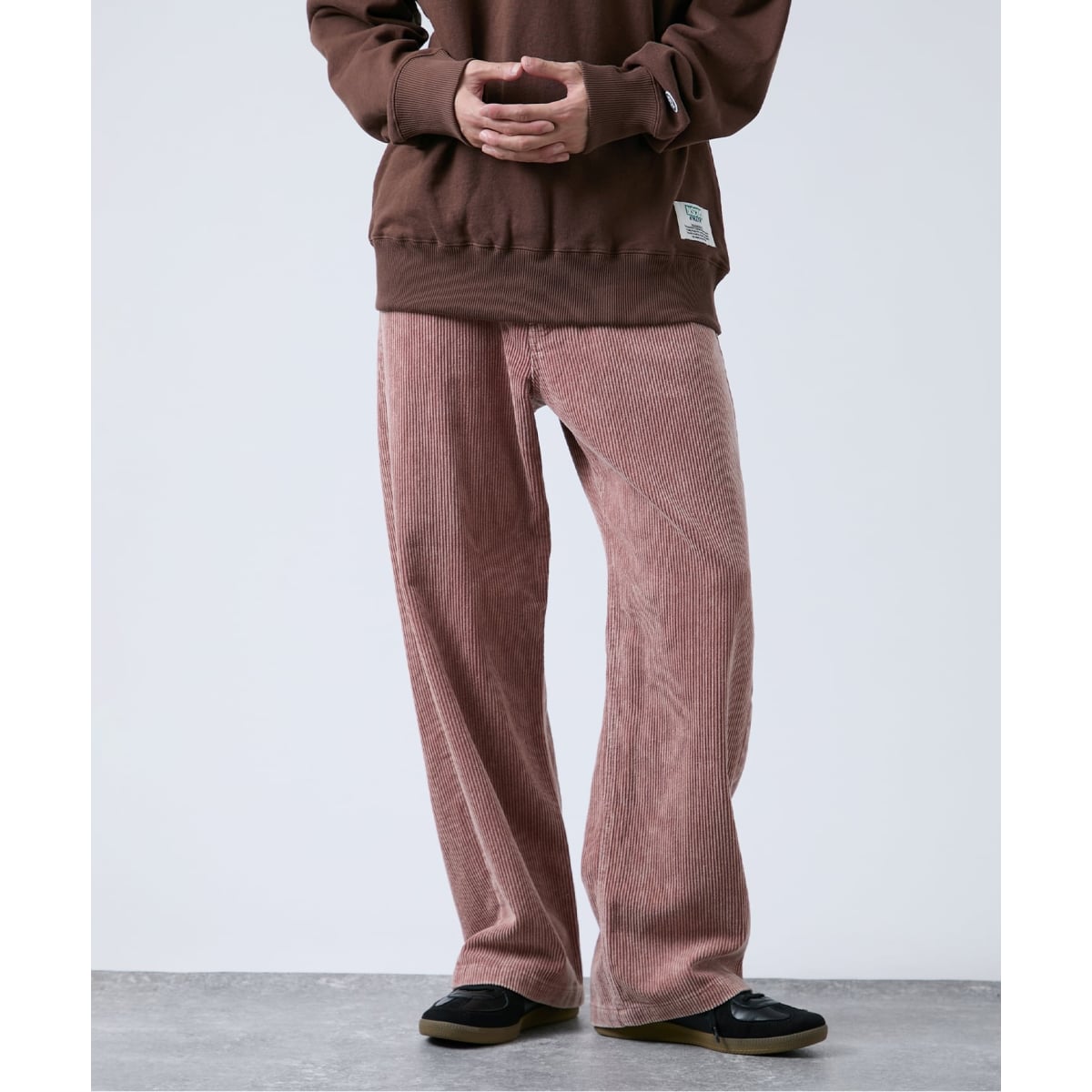 フェード加工 コーディロイ ワイドストレートパンツ