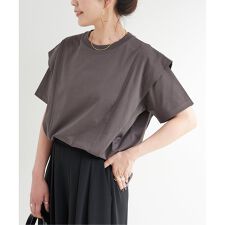 《追加2》ウォッシャブル / 接触冷感 ラッフルショルダーTシャツ