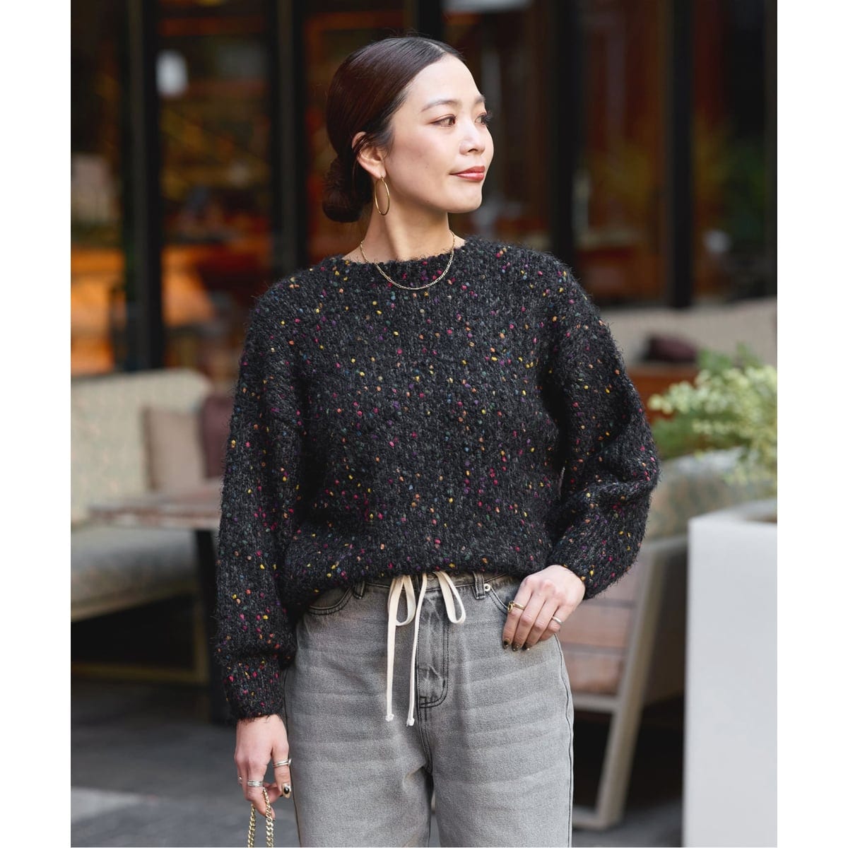 YOKE 4COLOR MIX JACQUARD MOHIARCARDIGAN