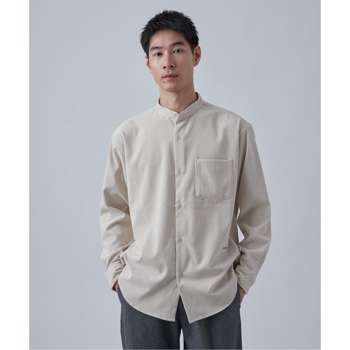 ベーセーストック　CAVE 21ウェル コーデュロイバンドカラーシャツ