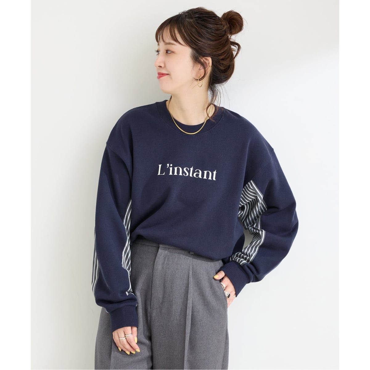 希少☆裏毛 ヘムフリル プルオーバー 完売品 ネイビー ウォッシャブル / 裏毛ハーフジッププルオーバー | ベーセー