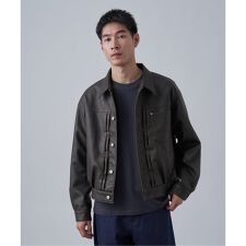 フェード加工 フェイクレザー トラッカージャケット