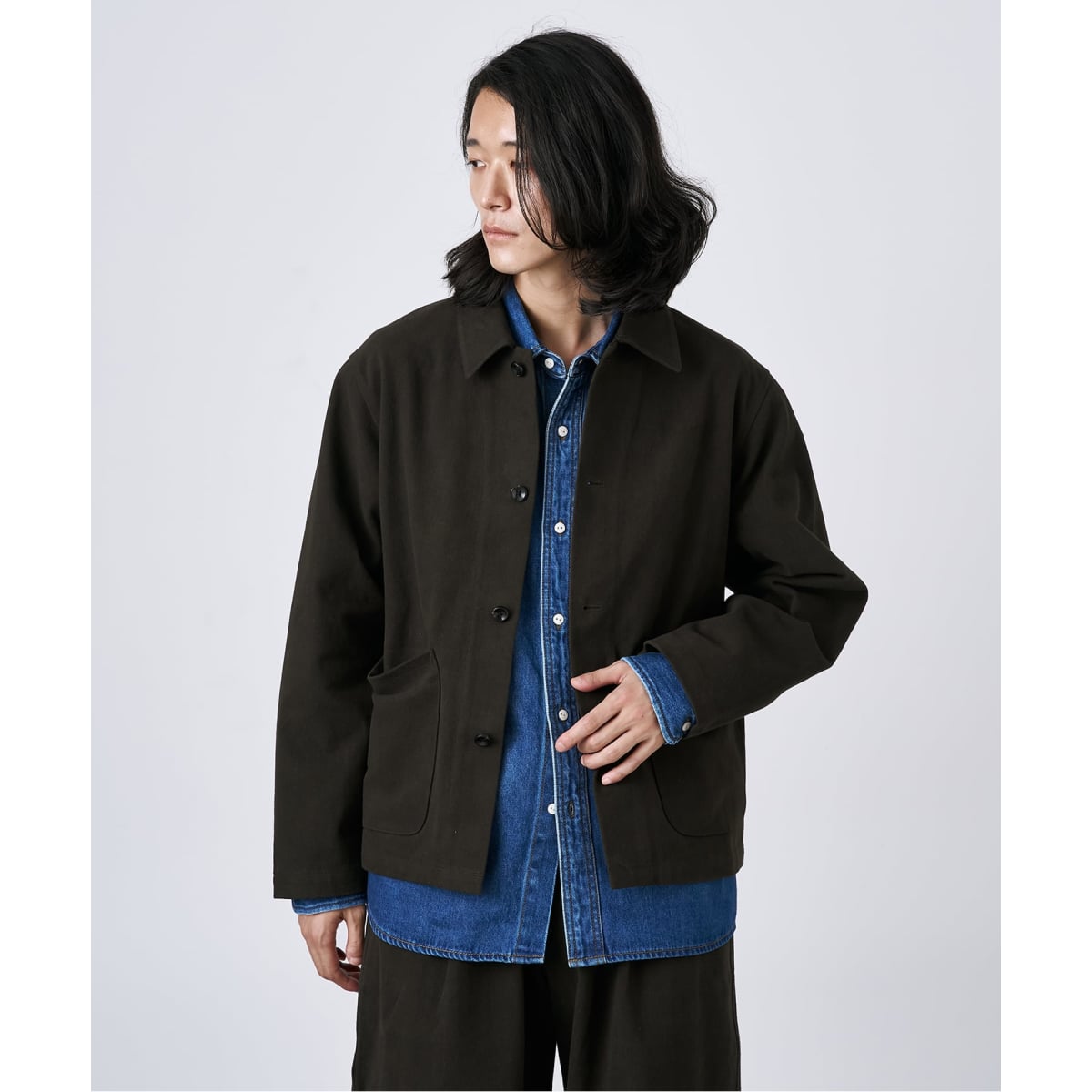 新品!!UR アーバンリサーチ 裏起毛 麻混 カバーオール カーキ 38 (M) 送料510円☆URBAN RESEARCH ジャケット リネン スプリング 春物 ka★ ITEMS URBANRESEARCH（アイテムズ アーバンリサーチ）の「『UR GREEN