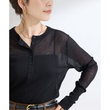 《追加》【WEB限定】手洗い可 / シアーニットヘンリープルオーバー