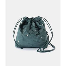 ベーセーストック(B.C STOCK)のスタッズベロア巾着バッグ