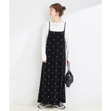 ベーセーストック(B.C STOCK)の《追加6予約》【WEB限定】手洗い可 / ベロアフラワー刺繍ワンピース