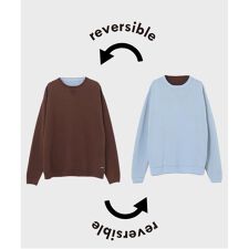 《追加》【ANTS & ELEPHANTS】スウェットライク リバーシブル クルーネックニット
