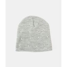 パール付きニットビーニー