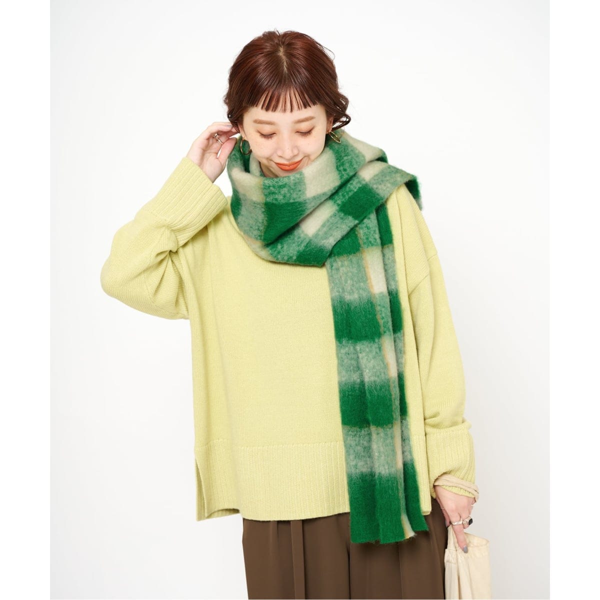 手洗い可 / ブークレチェックマフラー