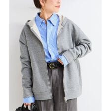 ウォッシャブル / ラメ裏毛オープンフーディ