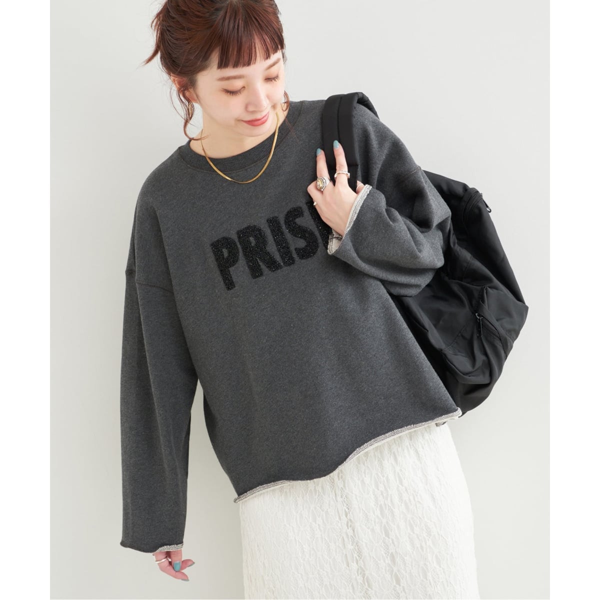 ■いっちさま専用■カケラ 中綿ブルゾン 刺繍スウェット■ NEW！裏毛カレッジプリント袖刺繍スウェット【12509-335-10】2025AW