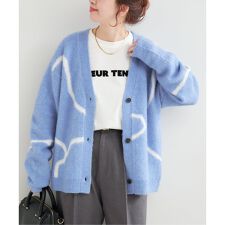 手洗い可 / 柄ニットカーディガン