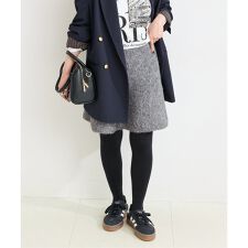 手洗い可 / ビアードミニフレアニットスカート