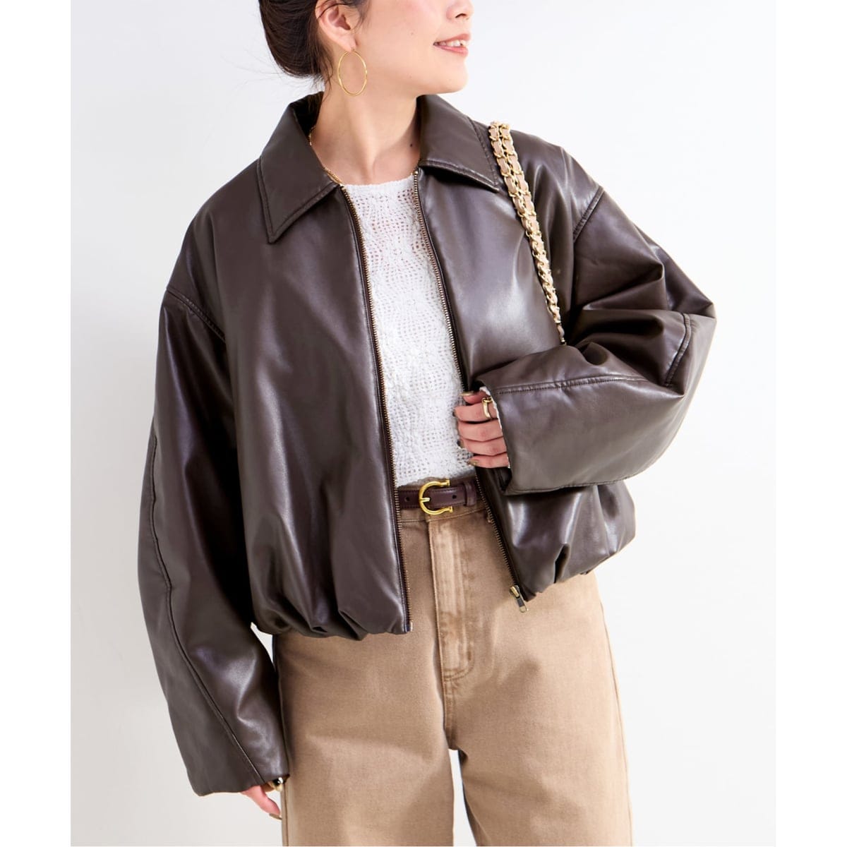 美品　自由区　ラムレザー ジャケット　大きいサイズ　サイズ44 大草直子 美品 自由区 ラムレザー ジャケット 大きいサイズ サイズ44 大草直子