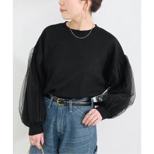 手洗い可 / チュール袖ニット