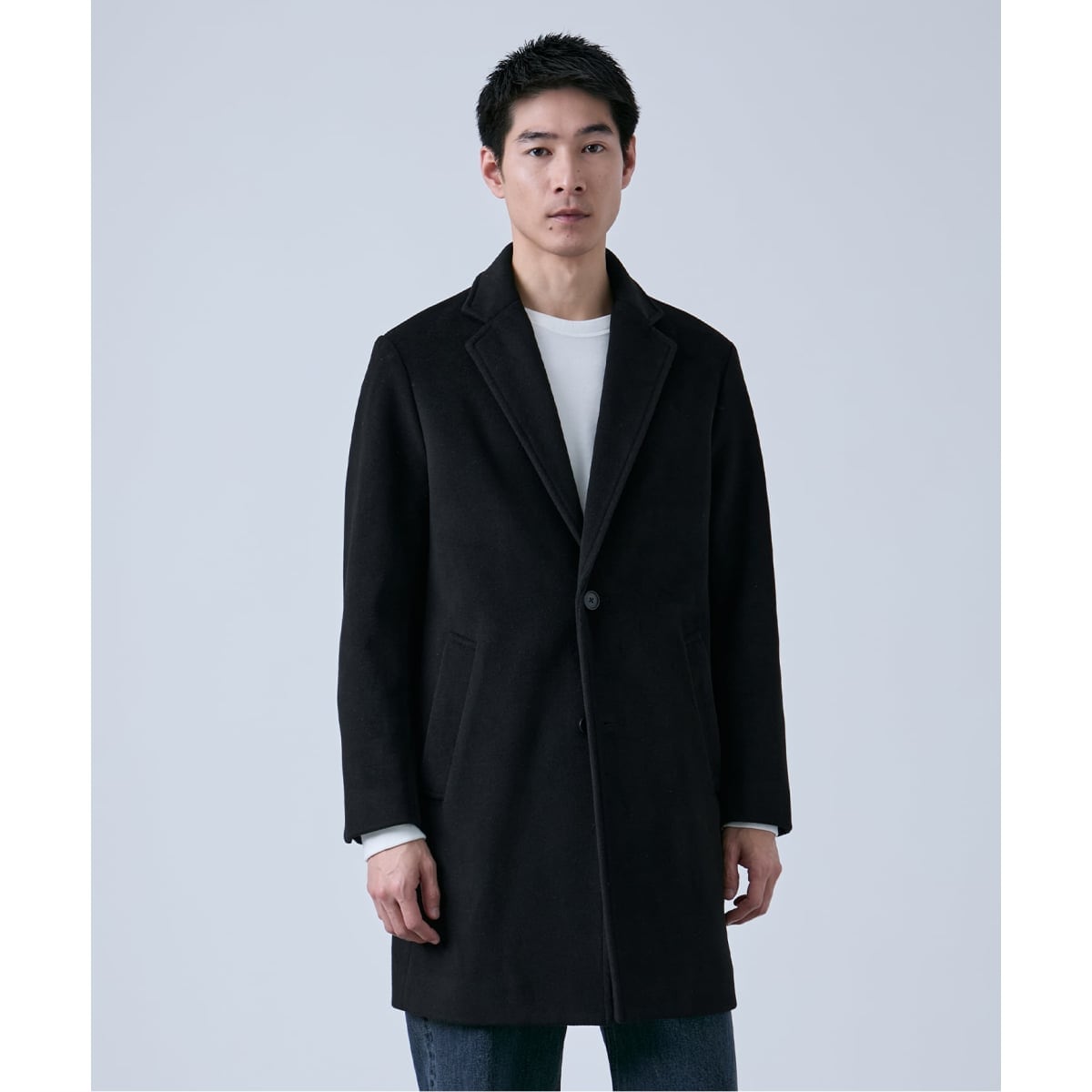 SUPER140'S メルトンチェスターコート Mサイズ NANO universe（ナノユニバース）の「SUPER140'Sメルトンチェスター