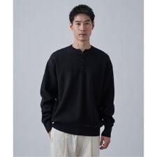 《追加》【ANTS & ELEPHANTS】2トーン スウェットライクヘンリーネックニット