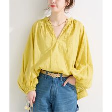 ウォッシャブル / 刺繍スキッパーブラウス