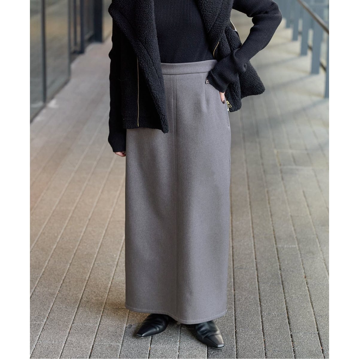 WEB＋一部店舗限定】ウォッシャブル / ダンボールフレアロングスカート