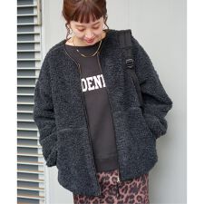 《追加》《S/Mサイズ展開》ボアパイピングブルゾン2