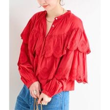 手洗い可 / ティアードレースフリルブラウス