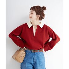 《追加》手洗い可 / 襟付きニットプルオーバー