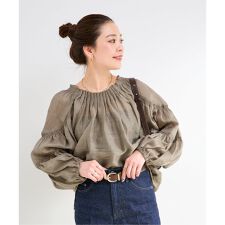 《追加予約》手洗い可 / シアリネンウィングブラウス