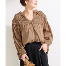 《追加予約》手洗い可 / ボイル2WAYギャザーブラウス