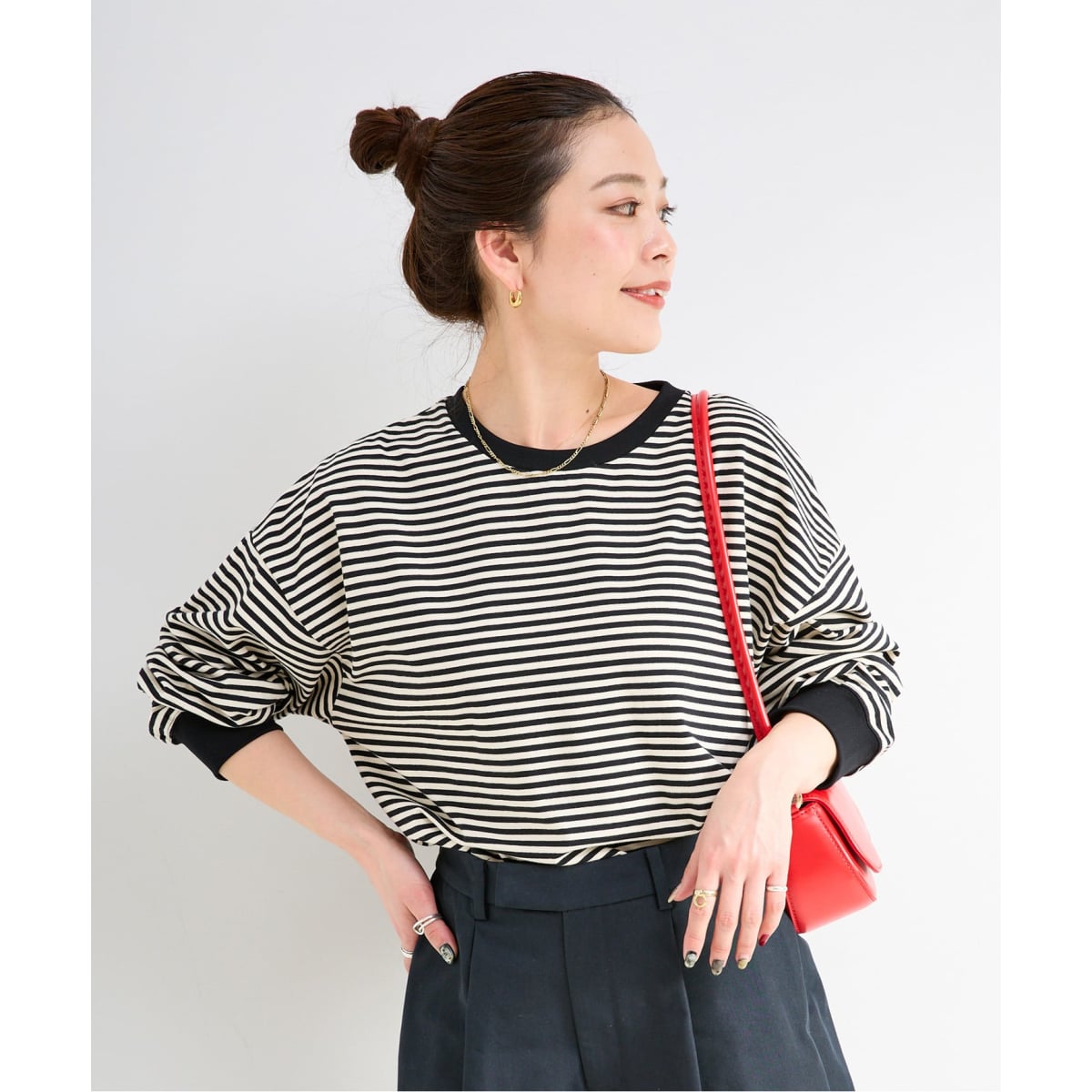 追加6》【WEB限定】ウォッシャブル / ボーダーロンTEE | ベーセー