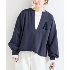 手洗い可 / Vネックロゴスウェット