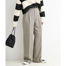 手洗い可 / リネンライク2タックパンツ