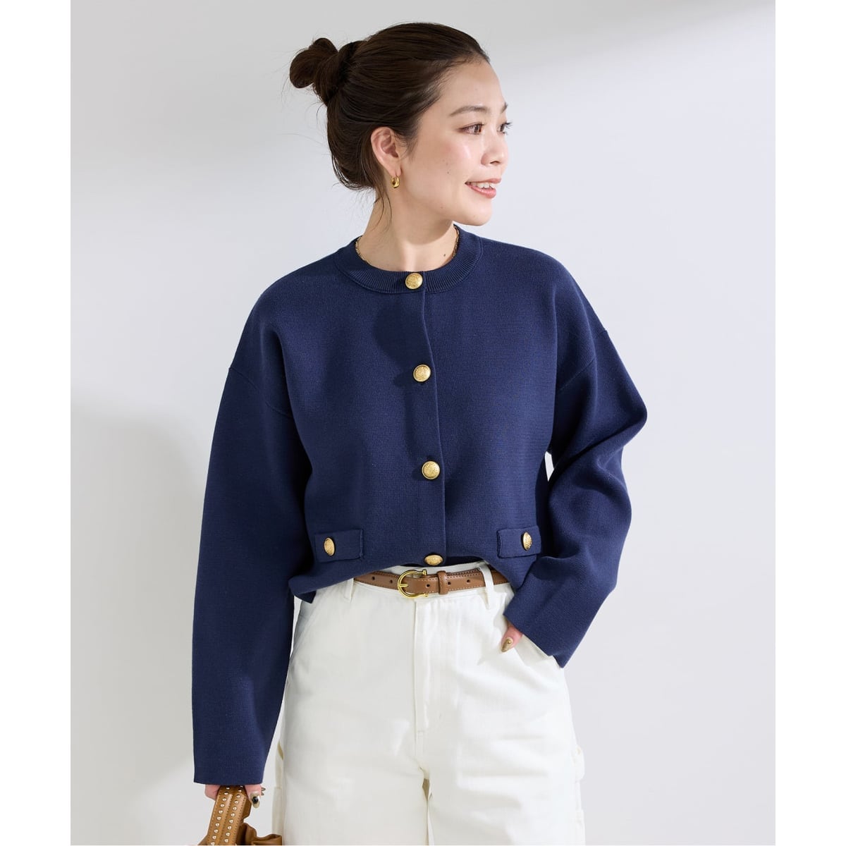 DROIT BELLO（ドロイトベロ）ペーパータッチショートカーディガン