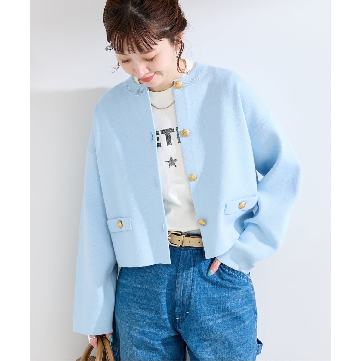 DROIT BELLO（ドロイトベロ）ペーパータッチショートカーディガン