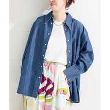 ウォッシャブル / DU JOUR / デュ ジュール LONG-POINT JEAN SHIRT