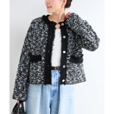 手洗い可 / ツイードニットジャケット